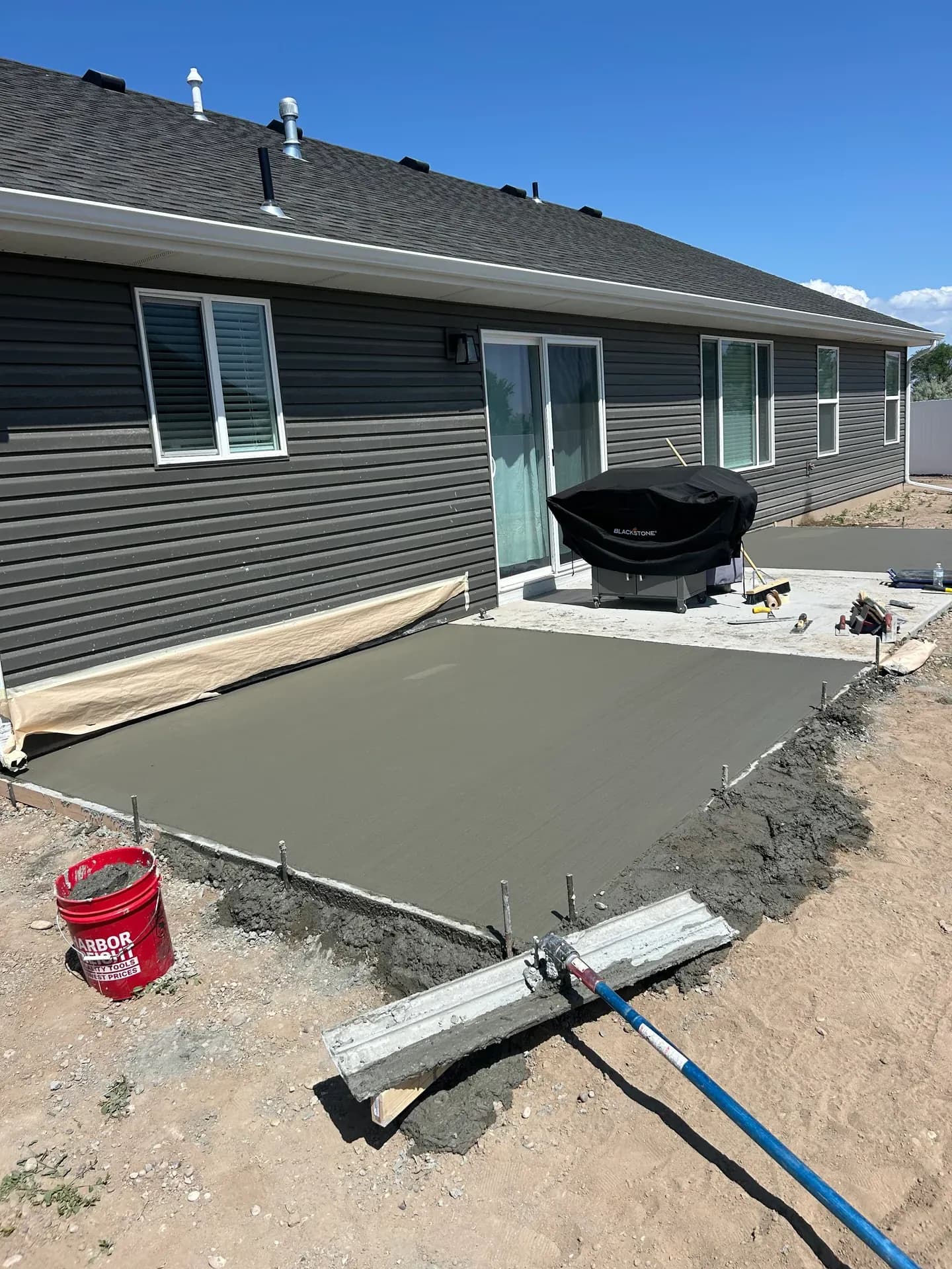 Concrete driveway installation by Carter Built Construction in East Idaho